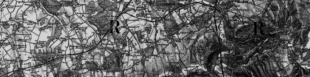 Old map of Little Bookham Common in 1896
