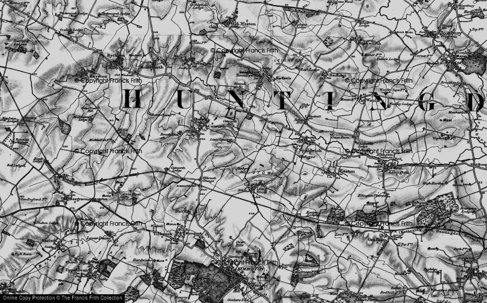 Old Map of Historic Map covering Bunkers Hill in 1898