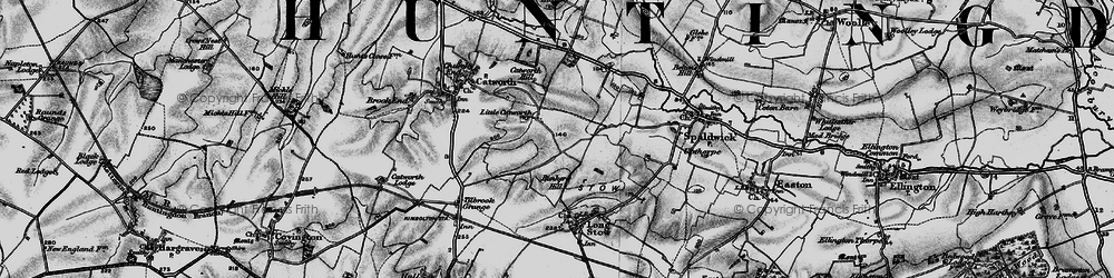 Old map of Little Catworth in 1898