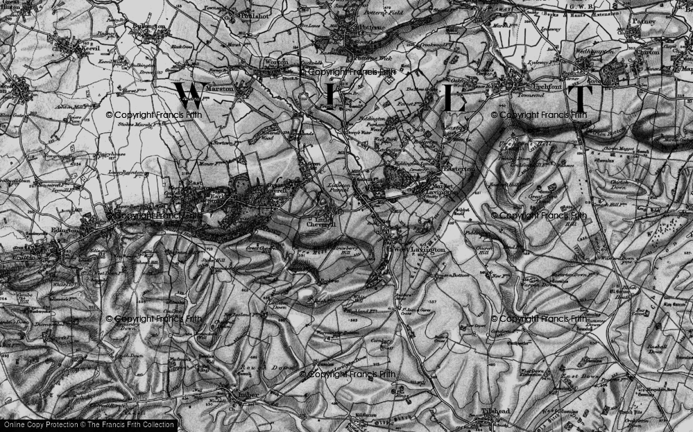 Old Map of Historic Map covering Dauntsey's School in 1898