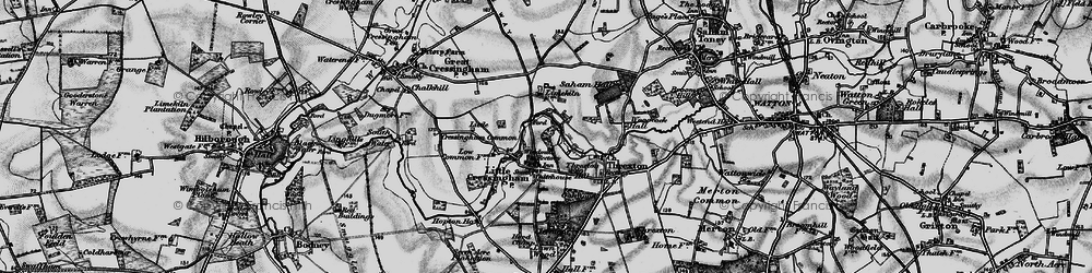 Old map of Little Cressingham in 1898