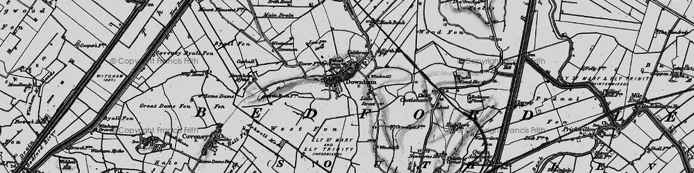Old map of Little Downham in 1898