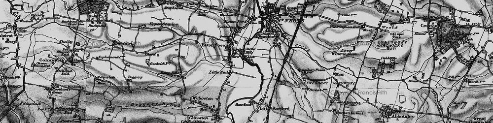 Old map of Wyboston Leisure Park in 1898