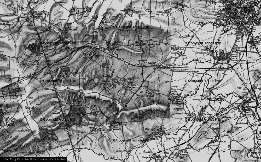 Old Map of Little Eversden, 1896 in 1896
