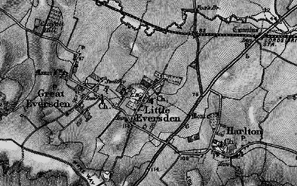 Old map of Little Eversden in 1896