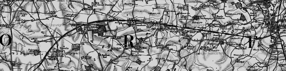 Old map of Little Fransham in 1898