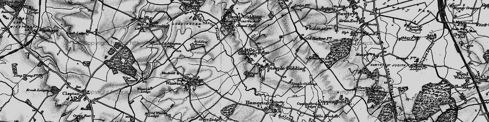 Old map of Alconbury Brook in 1898