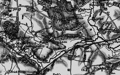 Old map of Little Glemham in 1898