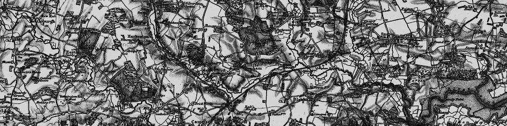 Old map of Little Glemham in 1898