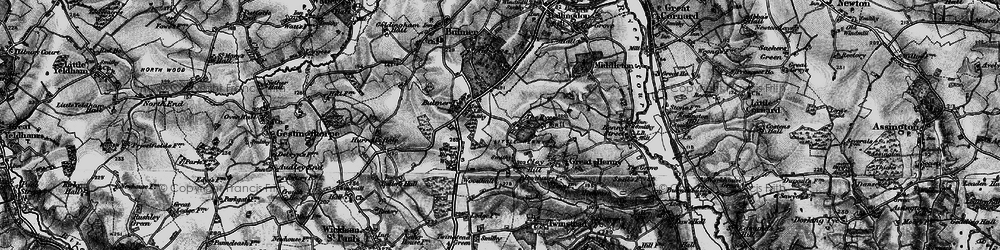 Old map of Auberies in 1895