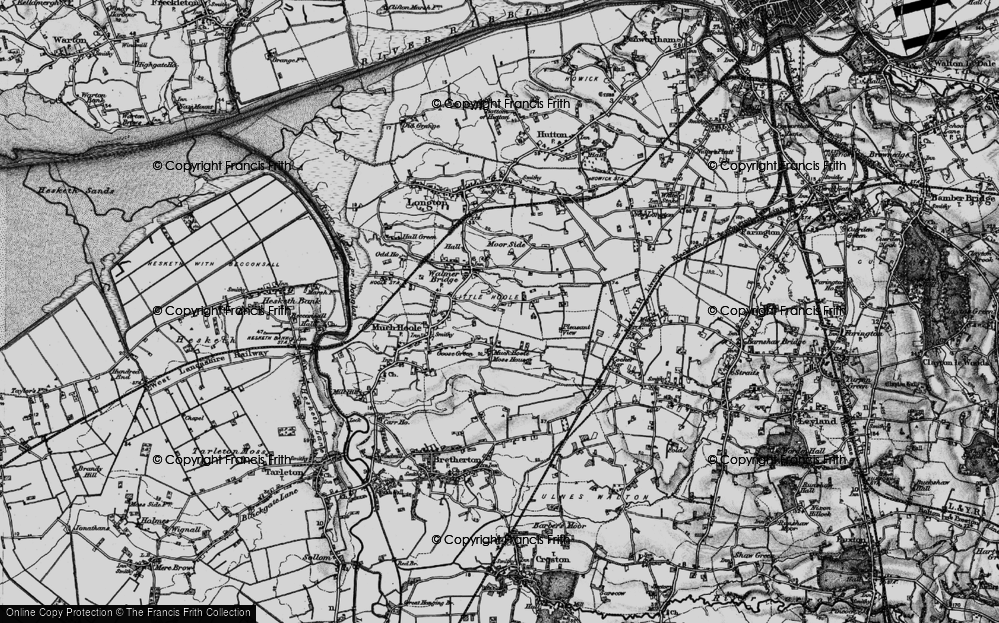 Old Map of Little Hoole Moss Houses, 1896 in 1896