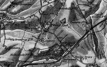 Old map of Little Horwood in 1896