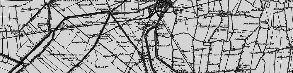 Old map of Spalding Common in 1898