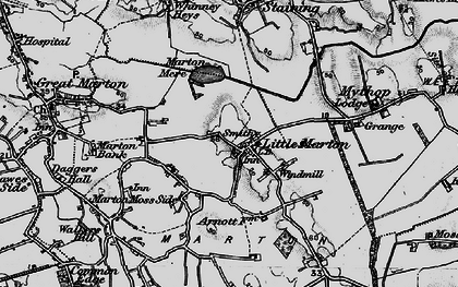 Old map of Little Marton in 1896