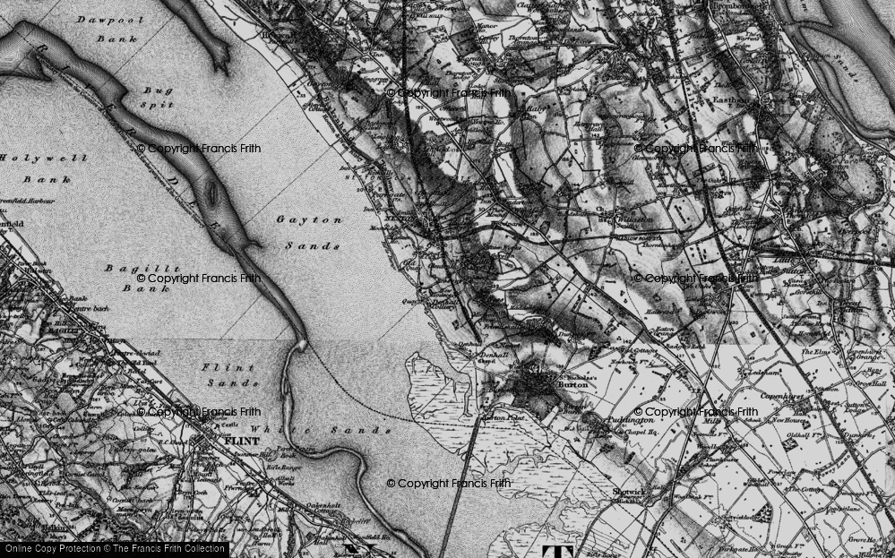 Old Map of Little Neston, 1896 in 1896