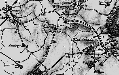 Old map of Austrey Ho in 1899