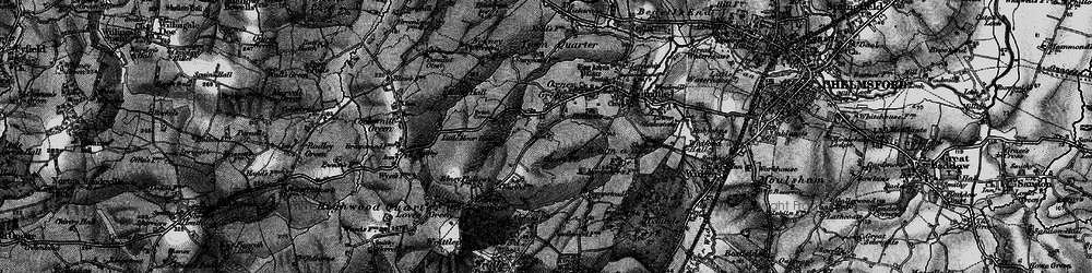 Old map of Little Oxney Green in 1896