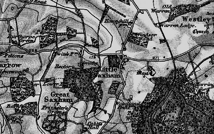 Old map of Little Saxham in 1898