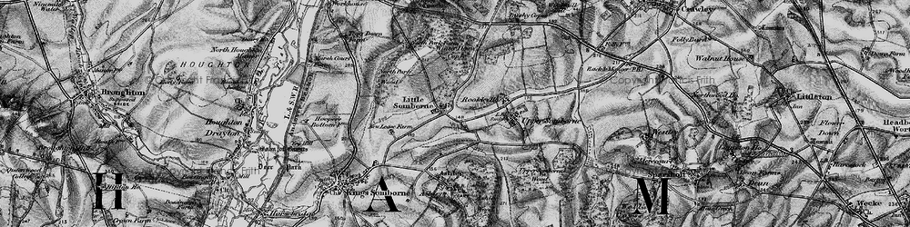 Old map of Winter Down Copse in 1895