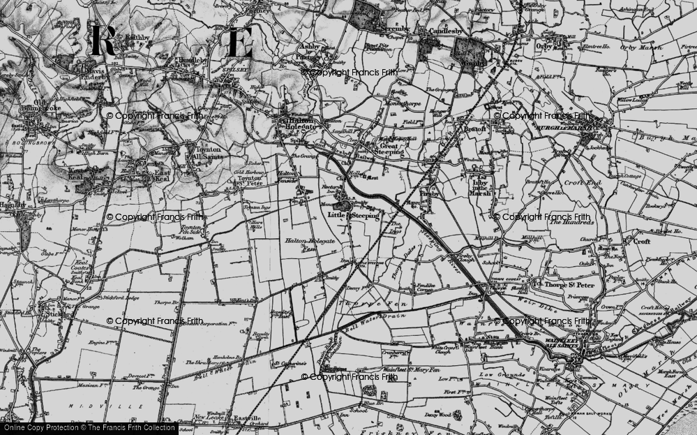 Old Map of Historic Map covering Black Horse Br in 1899