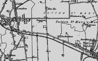 Old map of Little Sutton in 1898