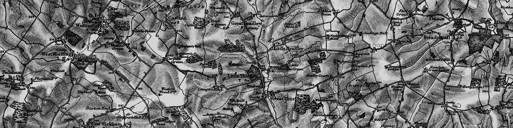 Old map of Little Thurlow in 1895