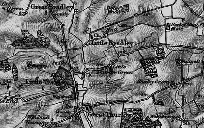 Old map of Little Thurlow Green in 1895