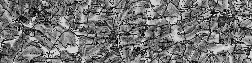 Old map of Little Thurlow Green in 1895