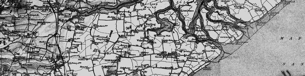 Old map of Little Wakering in 1895