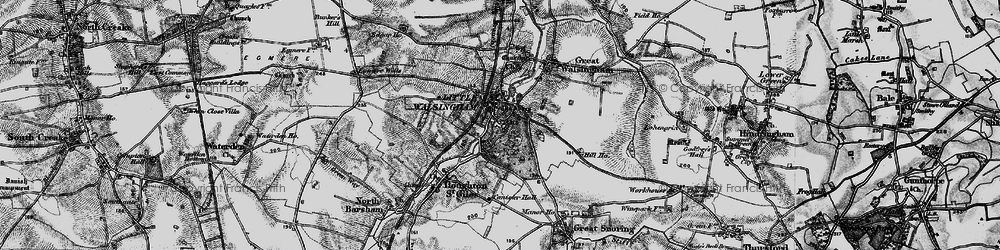 Old map of Little Walsingham in 1899