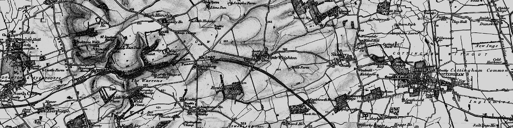 Old map of Little Weighton in 1895