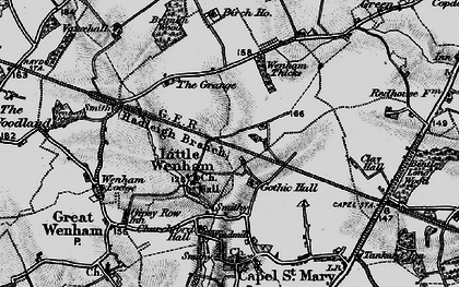 Old map of Little Wenham in 1896