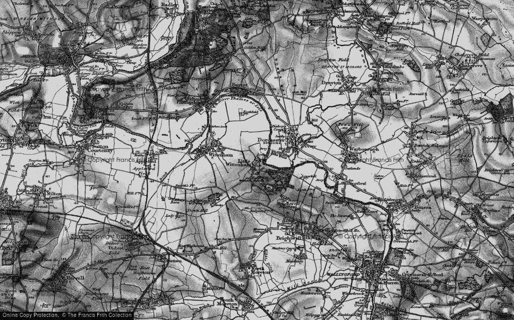 Old Map of Historic Map covering Wittenham Clumps in 1895