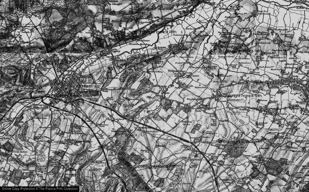 Old Map of Littlebourne, 1895 in 1895