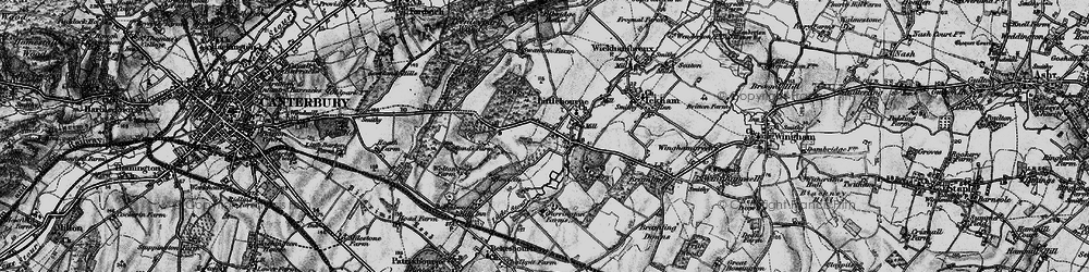 Old map of Littlebourne in 1895