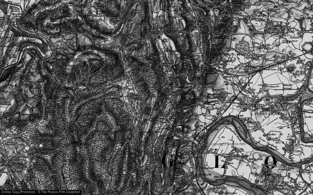 Old Map of Littledean Hill, 1896 in 1896