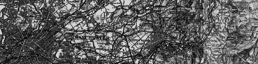 Old map of Littlemoss in 1896