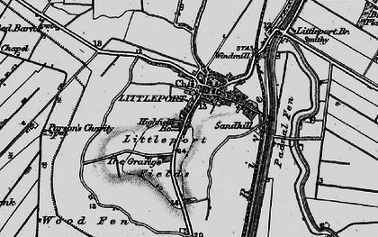 Old map of Wood Fen in 1898