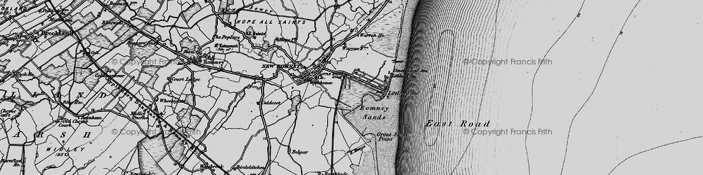 Old map of Littlestone-on-Sea in 1895