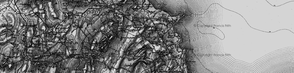 Old map of Llanallgo in 1899