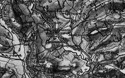 Old map of Llananno in 1899