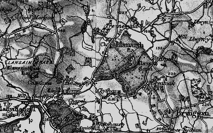 Old map of Llanarth in 1896