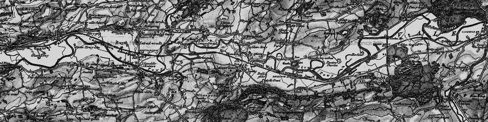 Old map of Llanarthne in 1898