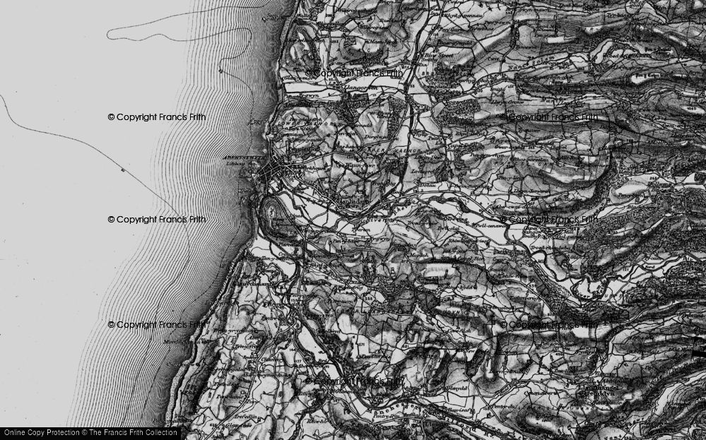Old Map of Llanbadarn Fawr, 1899 in 1899