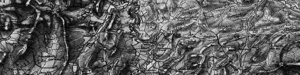 Old map of Llanbadarn Fynydd in 1899