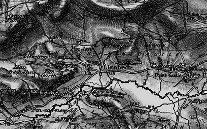 Old map of Llanbedr in 1896