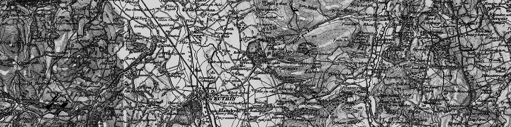 Old map of Llanbedr-Dyffryn-Clwyd in 1897