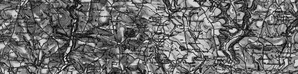 Old map of Afon Gronw in 1898