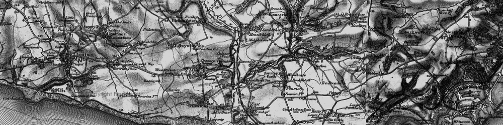 Old map of Llancadle in 1897