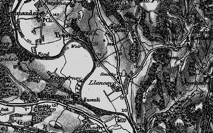 Old map of Llancayo in 1897